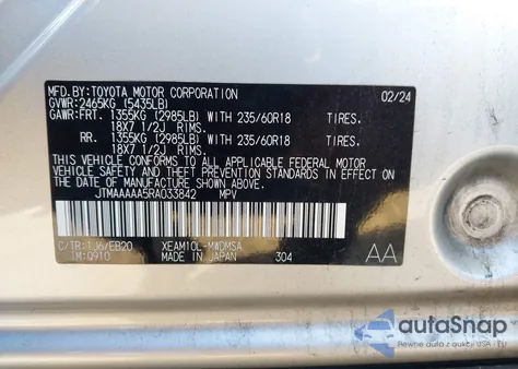 2024 Toyota Bz4X Xle from USA, damaged, VIN JTMAAAAA5RA033842